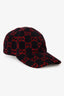 Gucci Red/Navy Wool GG Monogram Baseball Hat