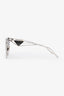 Prada Silver PR '50ZS' Round Frame Logo Sunglasses