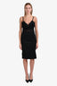 Oscar de la Renta 2016 Black Floral Bustier Midi Dress Size 10