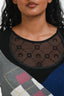Marine Serre Black Multicolour 'Diamond' Long Sleeve Sweater Size S