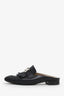 Hermès Black Leather 'Rivoli' Fringe Mules Size 38
