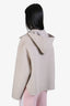 Fendi Beige Fleece Wool All Over FF Jacquard Monogram Hooded Reversible Jacket Size 44