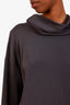 Brunello Cucinelli Grey Silk Cowl Neck Long Sleeve Top Size XL