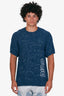 Christian Dior Blue Knit Logo Short-Sleeve Sweater Size L Mens
