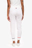 Thom Browne White Cotton Ribbed Red/Navy Stitch Joggers Size 38