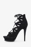 Saint Laurent Black Suede Platform Gladiator Platform Sandals Size 39.5