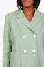 Sandro Green Cotton Double Breasted Blazer Size 42
