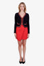 Balmain Red Wool Cotton Blend Tweed Mini Skirt Size 36
