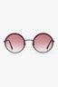 Pre-loved Chanel™ Burgundy Gradient Chain Detailed Round Sunglasses