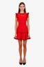 Alexis Red Lace Ruffled Mini Dress Size M
