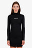 Vetements Black Turtleneck Logo Long Sleeve Midi Dress Size M