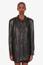 Nanushka Black Faux Leather Long Single Breasted Blazer Size M
