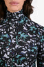 Dries Van Noten Blue Long Sleeve Mock Neck Top Size M