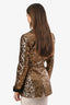 Alice + Olivia Black/Gold Sequin Blazer Size 0