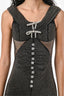 Self-Portrait Black Diamante Fishnet Rhinestone Midi Dress Size 0