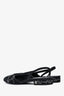 Pre-loved Chanel™ Black Canvas Sequin CC Flat Slingbacks Size 35.5