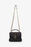 Saint Laurent Brown Iridescent Collège YSL Monogram Leather Bag