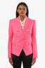 Balmain Pink Double Breasted Blazer Size 36