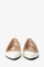 Valentino Off White Patent Leather Rockstuds Flats Size 35.5