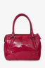Burberry Fuchsia Embossed Patent Leather Top Handle with Strap