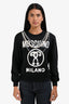 Moschino Black Logo Printed Chain Detail Crewneck Sweater Size 6