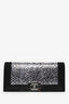 Pre-loved Chanel™ 2014 Metallic Python/Black Suede Trim Crystal CC 'Boy' Clutch