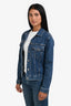 Burberry London Blue Denim Medium Wash Logo Jacket Size 4