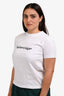 Balenciaga White/Black Cotton Logo T-Shirt Size L