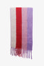 Marni Purple Brushed Wool Mohair Blend Logo Scarf