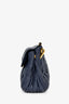 Miu Miu Navy Nappa Matelassé Ruched Crossbody Bag