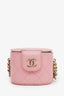 Pre-loved Chanel™ 2021 Pink Leather Mini Vanity Case Clutch Bag