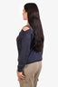 Brunello Cucinelli Grey Cashmere Silk Monili Beaded One Shoulder Sweater Size M