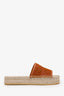 Gucci Brown Embroidered GG Espadrille Slides Size 38