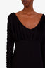 Tove Studio Black Ruched Sleeve Midi Dress Size 42