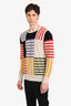 Burberry Cream/Multicolour Cashmere Cotton Patterned Long Sleeve Sweater Size M Men's