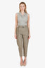 Brunello Cucinelli Green Cotton Blend Monili Belted Pants Size 0