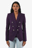Veronica Beard Dark Purple Double Breasted Blazer Size 00