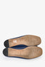 Gucci Blue Leather GG Crystal Flats Size 37.5