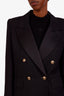 Saint Laurent Black Wool Double Breasted Blazer Size 34