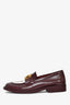 Pre-loved Chanel™ Burgundy/White CC Flats Size 40.5