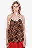 Gucci Black/Red Floral Lace Detail Camisole Blouse Size 40