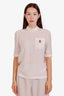 Brunello Cucinelli Cream Silk Sheer Blouse Size XS