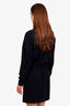 Louis Vuitton Black Cotton Long Sleeve Crystal Embellished Logo Mini Dress Size 36