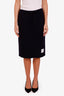 Thom Browne Navy Virgin Wool Midi Skirt Size 40