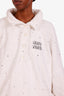 Miu Miu White Logo Crystal Embellished Oversize Polo Sweatshirt Estimated Size S