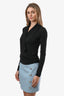 Toteme Black Jersey Overlapped Long Sleeve Top Size XXS