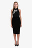 Balmain Black Crystal Embroidered Midi Dress Size 40