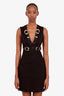 Versace Jeans Black Denim Baroque Buckle Sleeveless Mini Dress Size 0