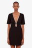 Gucci Black/White Low Cut Mini Dress Size M