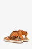 Chloe Brown Suede Scallop Wrap Espadrille Sandals Size 41